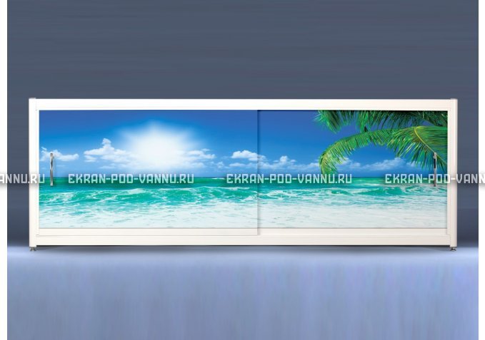 Экран на роликах EUROPLEX Пляж – купить по цене 12400 руб. в интернет-магазине в городе Уфа картинка 1