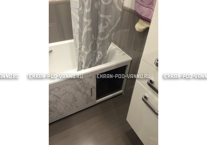 Раздвижной экран EUROPLEX Комфорт серый мрамор – купить по цене 6250 руб. в интернет-магазине в городе Уфа картинка 4