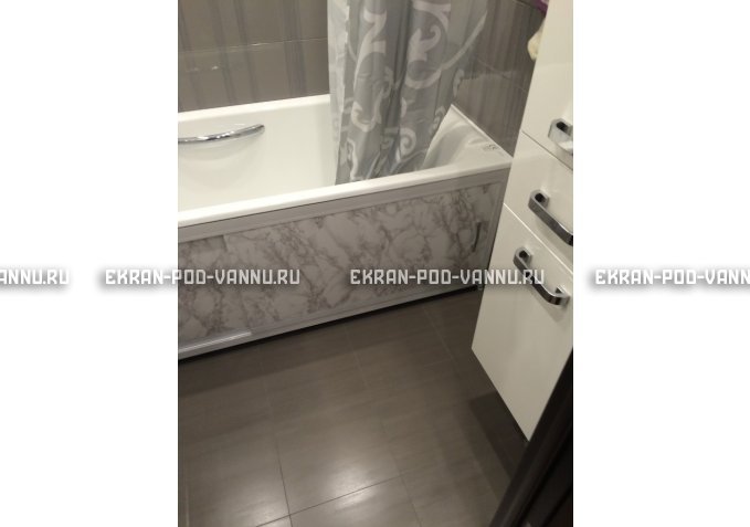Раздвижной экран EUROPLEX Комфорт серый мрамор – купить по цене 6250 руб. в интернет-магазине в городе Уфа картинка 3