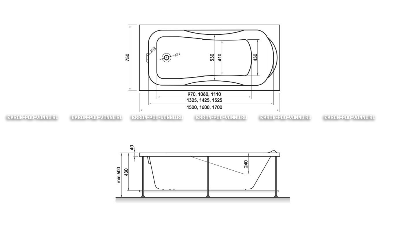 Акриловая ванна Relisan Elvira 160x75 – купить по цене 15940 руб. в интернет-магазине в городе Уфа картинка 10