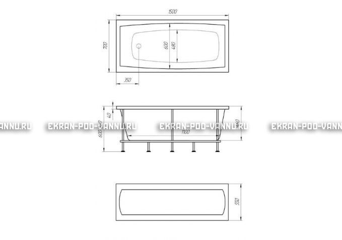 Акриловая ванна 1MarKa Melora 150x70 – купить по цене 12300 руб. в интернет-магазине в городе Уфа картинка 4