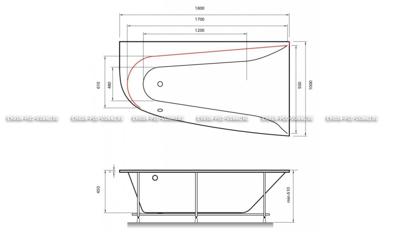 Акриловая ванна Vayer Boomerang 180x100 – купить по цене 53030 руб. в интернет-магазине в городе Уфа картинка 13