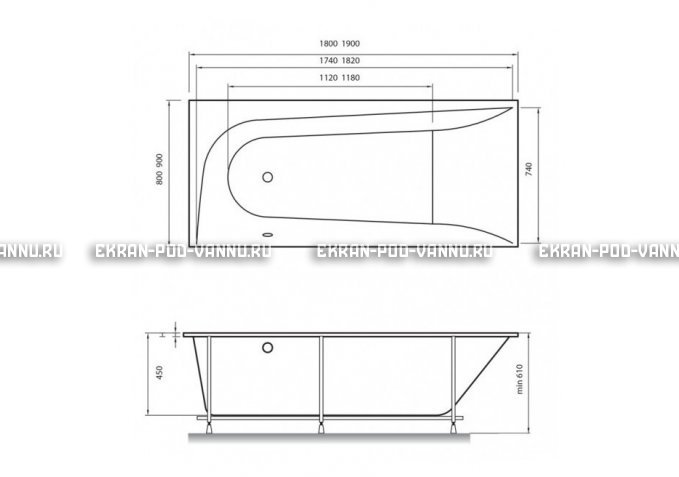Акриловая ванна Vayer Boomerang 180x80 – купить по цене 43210 руб. в интернет-магазине в городе Уфа картинка 4
