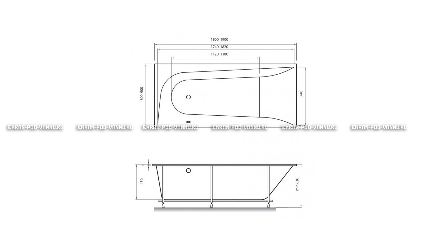 Акриловая ванна Vayer Boomerang 190x90 – купить по цене 53050 руб. в интернет-магазине в городе Уфа картинка 15