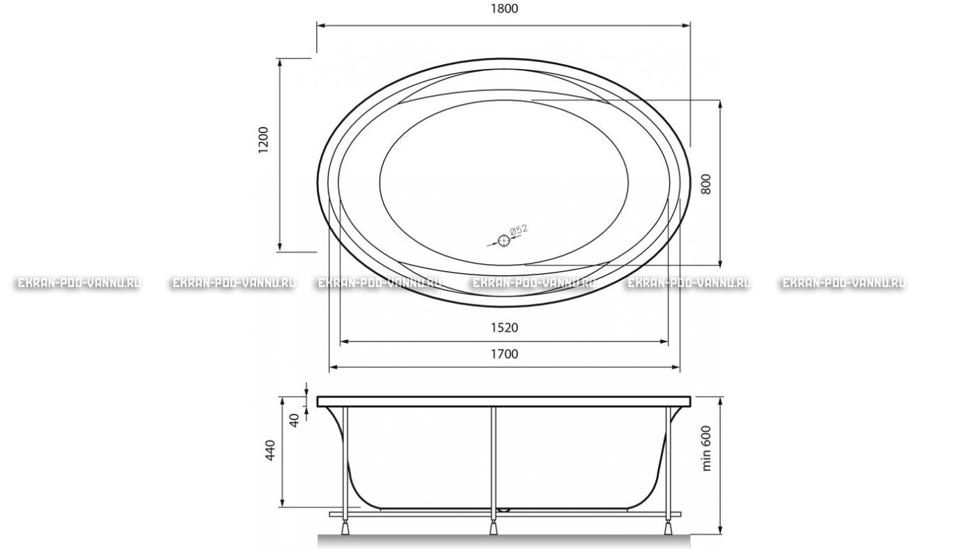 Акриловая ванна Vayer Opal 180x120 – купить по цене 33850 руб. в интернет-магазине в городе Уфа картинка 13